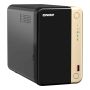 QNAP TS-264 NAS Tower Intel® Celeron® N5095 8 GB 0 TB QNAP QTS Zwart, Goud (TS-264-8G) thumbnail