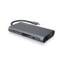 ICY BOX IB-DK4040-CPD Bedraad USB 3.2 Gen 1 (3.1 Gen 1) Type-C Antraciet, Zwart (IB-DK4040-CPD) thumbnail