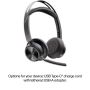 HP Poly Voyager Focus 2 Microsoft Teams Certified USB-C-C Headset +USB-C/A Adapter +Charging Stand thumbnail