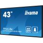 iiyama LH4354UHS-B1AG beeldkrant Digitale signage flatscreen 108 cm (42.5") LCD Wifi 500 cd/m² 4K Ultra HD Zwart Type processor Android 11 24/7 (LH4354UHS-B1AG) thumbnail
