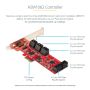 StarTech.com SATA PCIe Kaart, 10 Port PCIe SATA Uitbreidingskaart, 6Gbps, Low/Full Profile, Stacked SATA Connectors, ASM1062 Non-Raid, PCI Express naar SATA Converter/Adapter (10P6G-PCIE-SATA-CARD) thumbnail