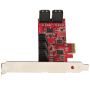 StarTech.com SATA PCIe Kaart, 10 Port PCIe SATA Uitbreidingskaart, 6Gbps, Low/Full Profile, Stacked SATA Connectors, ASM1062 Non-Raid, PCI Express naar SATA Converter/Adapter (10P6G-PCIE-SATA-CARD) thumbnail