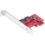 StarTech.com SATA PCIe Kaart, 2 Port PCIe SATA Uitbreidingskaart, 6Gbps, Full/Low Profile, PCI Express naar SATA Adapter/Controller, ASM1061 Non-Raid, PCIe naar SATA Converter (2P6G-PCIE-SATA-CARD) thumbnail