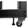 StarTech.com 25U open-frame server rack kast met 4 stijlen met instelbare diepte incl. zwenkwielen/stelpoten en kabelhaken (4POSTRACK25U) thumbnail
