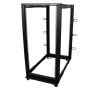 StarTech.com 25U open-frame server rack kast met 4 stijlen met instelbare diepte incl. zwenkwielen/stelpoten en kabelhaken (4POSTRACK25U) thumbnail