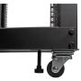 StarTech.com 25U open-frame server rack kast met 4 stijlen met instelbare diepte incl. zwenkwielen/stelpoten en kabelhaken (4POSTRACK25U) thumbnail