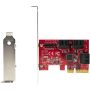 StarTech.com SATA PCIe Kaart, 6 Port PCIe SATA Uitbreidingskaart, 6Gbps, Low Profile Bracket, Stacked SATA Connectors, ASM1166 Non-Raid, PCI Express naar SATA Converter (6P6G-PCIE-SATA-CARD) thumbnail