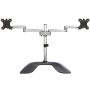 StarTech.com Dual Monitor Stand, Ergonomische Monitorstandaard voor VESA Schermen tot 32" (8kg), Vrijstaande en Scharnierende Universele Monitorsteun/Bureaustandaard, Verstelbare Hoogte, Zilver (ARMDUALSS) thumbnail
