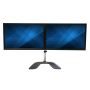 StarTech.com Dual Monitor Stand, Ergonomische Monitorstandaard voor VESA Schermen tot 32" (8kg), Vrijstaande en Scharnierende Universele Monitorsteun/Bureaustandaard, Verstelbare Hoogte, Zilver (ARMDUALSS) thumbnail