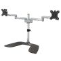 StarTech.com Dual Monitor Stand, Ergonomische Monitorstandaard voor VESA Schermen tot 32" (8kg), Vrijstaande en Scharnierende Universele Monitorsteun/Bureaustandaard, Verstelbare Hoogte, Zilver (ARMDUALSS) thumbnail