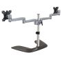 StarTech.com Dual Monitor Stand, Ergonomische Monitorstandaard voor VESA Schermen tot 32" (8kg), Vrijstaande en Scharnierende Universele Monitorsteun/Bureaustandaard, Verstelbare Hoogte, Zilver (ARMDUALSS) thumbnail