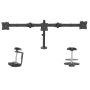 StarTech.com Triple Monitor Arm, Ergonomische VESA Monitor Beugel voor 3 Schermen tot 27", Scharnierend en in Hoogte Verstelbaar langs Verticale Arm, Kantelen/Zwenken/Roteren, Bureauklem/Doorvoertule (ARMTRIO) thumbnail