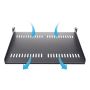 StarTech.com 1U Server Rack Schap - Universele Geventileerde Rack Mount Cantilever Shelf voor 19" Netwerk Kast & Apparatuur - Heavy Duty Staal - Capaciteit 20kg - Diepte 41cm (16”) - Zwart (CABSHELF116V) thumbnail