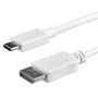 StarTech.com 1 m USB-C naar DisplayPort kabel 4K 60Hz wit (CDP2DPMM1MW) thumbnail