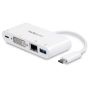 StarTech.com USB C Multiport Adapter, USB-C naar DVI-D (Digitaal) Video Adapter, 60W Power Delivery Passthrough Charging, GbE, USB-A, USB Type-C/Thunderbolt 3 Mini Laptop Dock (DKT30CDVPD) thumbnail