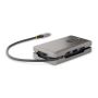 StarTech.com USB-C Multiport Adapter, 4K 60Hz HDMI/DP, 3-Port USB Hub, 100W Power Delivery Pass-Through, GbE, Travel Docking Station met Charging, Mini Dock, 30cm Wrap-Around Kabel thumbnail