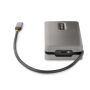 StarTech.com USB-C Multiport Adapter, 4K 60Hz HDMI/DP, 3-Port USB Hub, 100W Power Delivery Pass-Through, GbE, Travel Docking Station met Charging, Mini Dock, 30cm Wrap-Around Kabel thumbnail