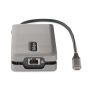 StarTech.com USB-C Multiport Adapter, 4K 60Hz HDMI/DP, 3-Port USB Hub, 100W Power Delivery Pass-Through, GbE, Travel Docking Station met Charging, Mini Dock, 30cm Wrap-Around Kabel thumbnail