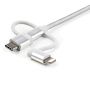 StarTech.com USB oplaadkabel USB naar Lightning / USB-C / Micro-B gevlochten 1 m (LTCUB1MGR) thumbnail