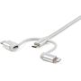 StarTech.com USB oplaadkabel USB naar Lightning / USB-C / Micro-B gevlochten 1 m (LTCUB1MGR) thumbnail