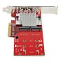 StarTech.com Dual M.2 PCIe SSD Adapter Kaart, x8 / x16 Dual NVMe of AHCI M.2 SSD naar PCI Express 3.0, M.2 NGFF PCIe (M-Key) Compatibel, Ondersteunt 2242, 2260, 2280, JBOD, Mac & PC (PEX8M2E2) thumbnail