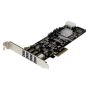StarTech.com 4-poorts PCI Express (PCIe) SuperSpeed USB 3.0 kaartadapter met 2 speciale 5 Gbps kanalen UASP SATA/LP4-voeding (PEXUSB3S42V) thumbnail