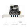 StarTech.com 4-poorts PCI Express (PCIe) SuperSpeed USB 3.0 kaartadapter met 4 speciale 5 Gbps kanalen UASP SATA/LP4-voeding (PEXUSB3S44V) thumbnail