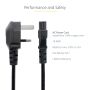 StarTech.com 2m UK Laptop Stroomkabel, BS 1363 to C5 (Clover Leaf), 2.5A 250V, 18AWG, UK Laptop Vervangkabel, Printer Voedingskabel, Laptop Lader Kabel / Laadkabel (PXTNB3SUK2M) thumbnail
