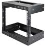 StarTech.com 2 Post 8U Heavy-Duty Wandmonteerbare Server Rack, 19" Open Frame Netwerk Rack met Verstelbare Diepte, Data Rack voor IT/AV/Patchpaneel/Computer Apparatuur, Incl Kooimoeren en Schroeven (RK812WALLOA) thumbnail