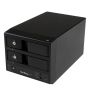StarTech.com USB 3.0 / eSATA trayless 3,5 inch SATA III harde-schijfbehuizing met dubbele bay en UASP SATA 6 Gbps Hot-Swap HDD-behuizing met 2 bays (S352BU33RER) thumbnail