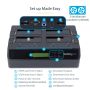 StarTech.com 4-Bay Hard Drive Cloner en Wisser, Standalone 1:3 HDD/SSD Kloner/Copier/Earser, USB 3.0/eSATA naar SATA Docking Station, Hard Disk Duplicator en Secure Erase Dock, Toolless/Top-Loading Ontwerp (SATDOCK4U3RE) thumbnail