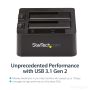 StarTech.com USB 3.1 (10bps) dubbel harddisk docking station voor 2,5 en/of 3,5" SATA SSD/HDD (SDOCK2U313) thumbnail