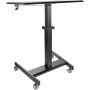 StarTech.com Mobiel Bureau Ergonomisch Zit-Sta Computermeubel op Wielen One Touch verstelbare Mobiele Werkplek Bureautafel op Wielen voor Computer/Laptop ideaal voor Onderwijs (STSCART2) thumbnail