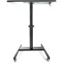 StarTech.com Mobiel Bureau Ergonomisch Zit-Sta Computermeubel op Wielen One Touch verstelbare Mobiele Werkplek Bureautafel op Wielen voor Computer/Laptop ideaal voor Onderwijs (STSCART2) thumbnail