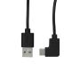 StarTech.com 1m USB-A naar USB-C Laadkabel, Haaks, Charge & Sync, 3A, USB 2.0 - Zwarte USB Oplaadkabel (USB2AC1MR) thumbnail