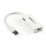 StarTech.com USB 3.0 naar gigabit Ethernet-adapter NIC met USB-poort - wit (USB31000SPTW) thumbnail