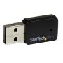 StarTech.com USB 2.0 AC600 mini-dubbelband draadloze-AC netwerkadapter 1T1R 802.11ac wifi-adapter (USB433WACDB) thumbnail