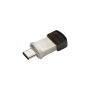 Transcend JetFlash 890 64GB USB flash drive USB Type-A / USB Type-C 3.2 Gen 1 (3.1 Gen 1) Zwart, Zilver (TS64GJF890S) thumbnail