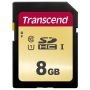 Transcend 8GB, UHS-I, SD SDHC MLC Klasse 10 (TS8GSDC500S) thumbnail