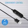 V7 HU311-2EP hoofdtelefoon/headset Bedraad Hoofdband Kantoor/callcenter USB Type-A Zwart (HU311-2EP) thumbnail
