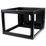 StarTech.com 4 Post 6U Scharnierend Wall-Mount Server Rack, 19" Open Frame Netwerk Rack, 50cm Montage Diepte, Swing Out Data Rack voor IT/AV/Patchpaneel/Computer (RK619WALLOH) thumbnail