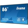 iiyama LH8664UHS-B2AG beeldkrant Digitale signage flatscreen 2,17 m (85.6") Wifi 500 cd/m² 4K Ultra HD Zwart Type processor Android 11 24/7 (LH8664UHS-B2AG) thumbnail