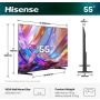 Hisense 55E7S 139,7 cm (55") 4K Ultra HD Smart TV Wifi Zwart 330 cd/m² (55E7S) thumbnail
