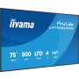 iiyama LH7566UHSB-B1AG beeldkrant Digitale signage flatscreen 190,5 cm (75") LCD Wifi 800 cd/m² 4K Ultra HD Zwart Type processor Android 24/7 (LH7566UHSB-B1AG) thumbnail