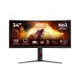 AOC G4 CU34G4AD computer monitor 86,4 cm (34") 3440 x 1440 Pixels Zwart, Rood (CU34G4AD) thumbnail
