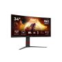 AOC G4 CU34G4AD computer monitor 86,4 cm (34") 3440 x 1440 Pixels Zwart, Rood (CU34G4AD) thumbnail