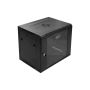 Digitus 9U wall mounting cabinet 19 rack 600x450, glass door, mounted, 60kg, black (RAL 9005) (DN-W19 09U/450/B) thumbnail