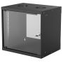Intellinet 19" netwerkkast wand (basic), 9U, 400 mm diep, zwart, bouwpakket, max. 50 kg, bruikbare diepte 340 mm, glazen deur, montagemateriaal niet inbegrepen (714174) thumbnail