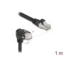 Delock GigE Kamera Kabel RJ45 Stecker 90° gewinkelt mit Schrauben, Steckerlänge 28 mm zu RJ45 Stecker Cat.6 S/FTP 1 m schwarz (8 (80962) thumbnail