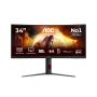 AOC G4 CU34G4CA computer monitor 86,4 cm (34") 3440 x 1440 Pixels Zwart, Rood thumbnail